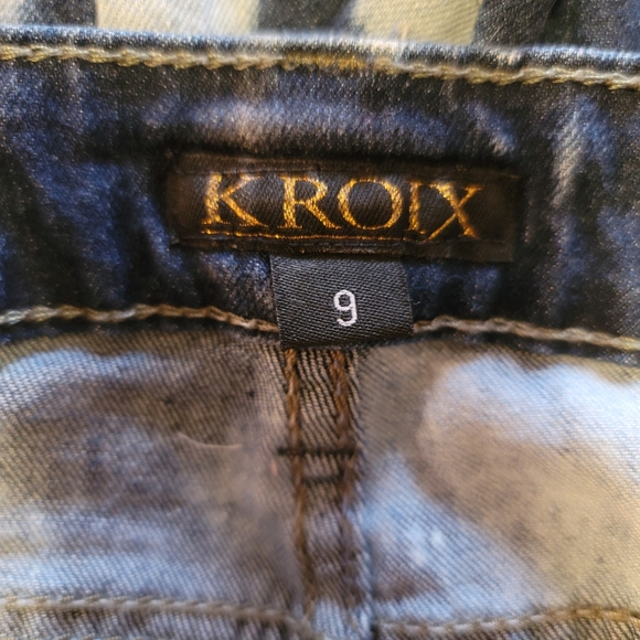 🍟Paint splatter damaged capri jeans 9🍟 - Picture 5 of 5